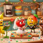 Ilustracion principal de La boda interrumpida de Doña Fresa: Drama y giros en el frutero - FrutiNovelas